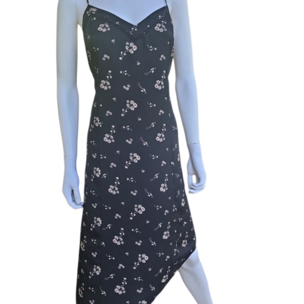 Kaari Blue Asymmetrical Black Cocktail Dress